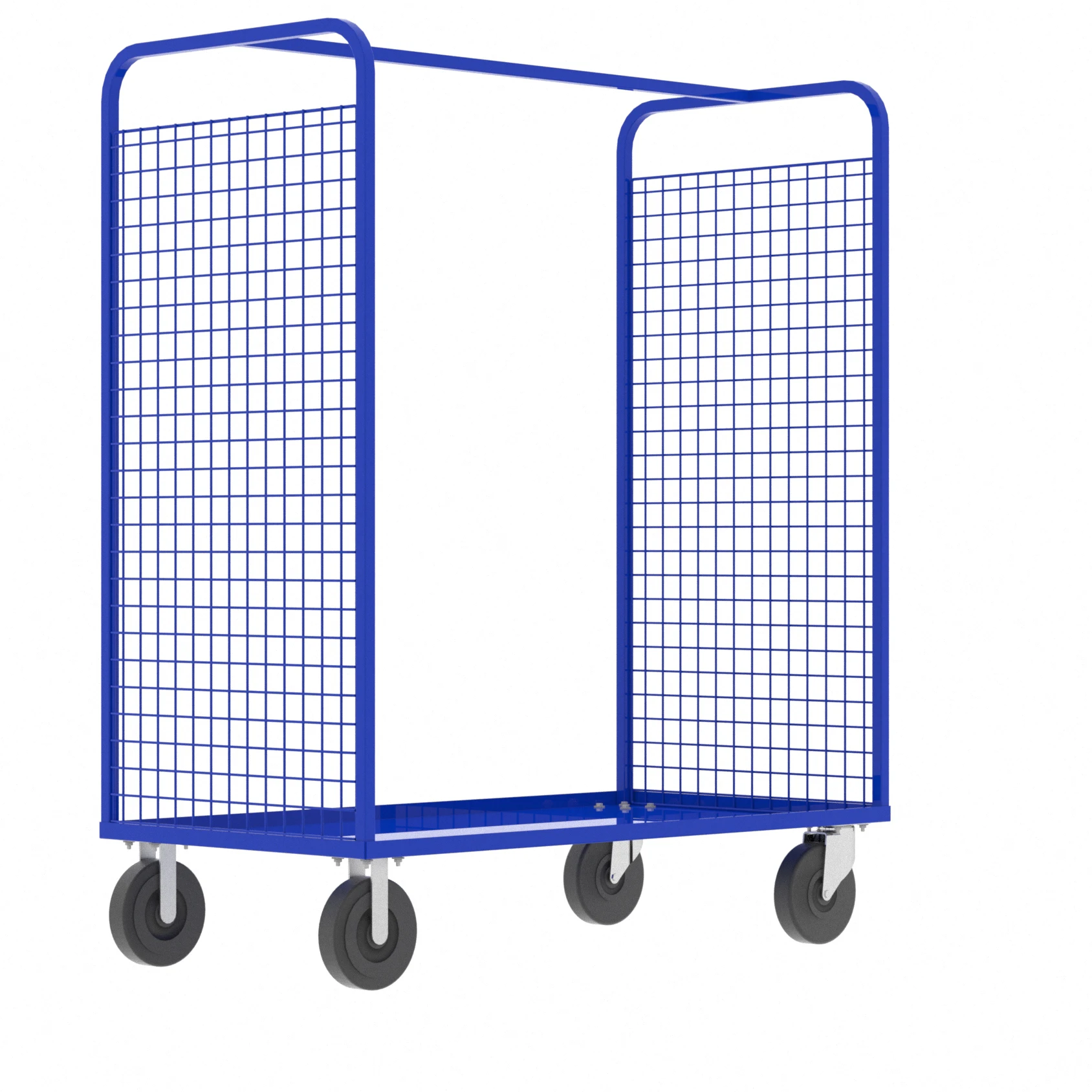 VALLEY CRAFT F89254VCBL Cage Cart, 2 Sided, 1600 lbs Capacity, No Shelf, Blue, 57 x 30 x 68 Inch Size | CJ6THY