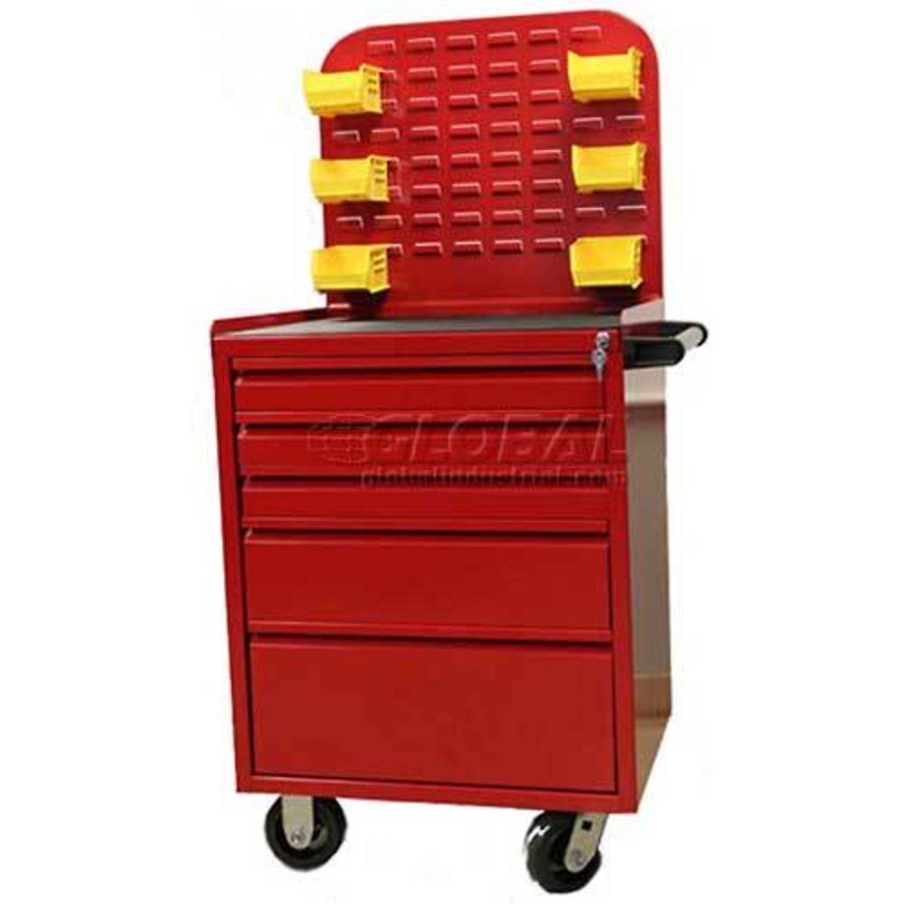 VALLEY CRAFT F89607RD Mobile Cabinet, 24, Shelf Size( 6, 6, 6, 6), Red | AJ8GHX