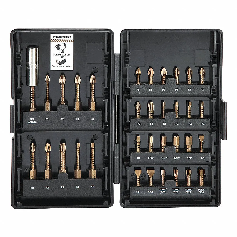 Screwdriver Bit Set, Screwdriver Bit Set, 34 No. of Pieces, Steel