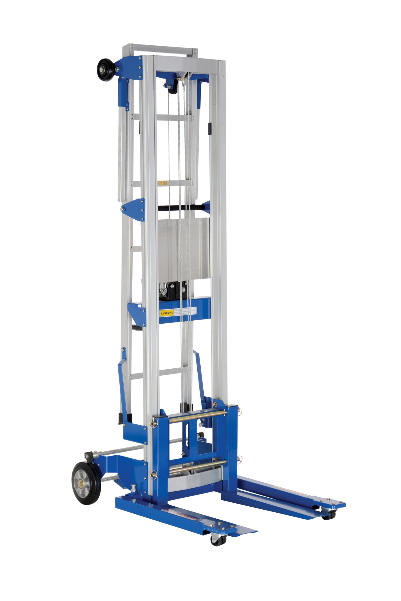 Hand Winch Lift Truck Ladder, 250 lb Capacity, 20.62 x 69.5 x 3 Inch Size, Aluminum/Steel, Silver
