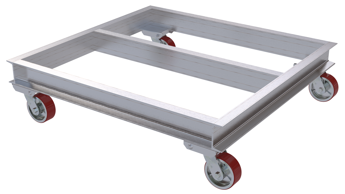 VESTIL ACP-4042-20 Aluminium Channel Dolly, 2000 Lb. Capacity, 40 Inch Width x 42 Inch Length | AG7LBR