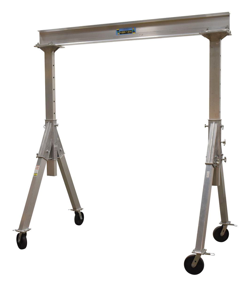 VESTIL AHA-4-8-10 Adjustable Gantry Crane, 4000 lb., 8 x 10 Feet Size, Silver, Aluminum | AG7LET