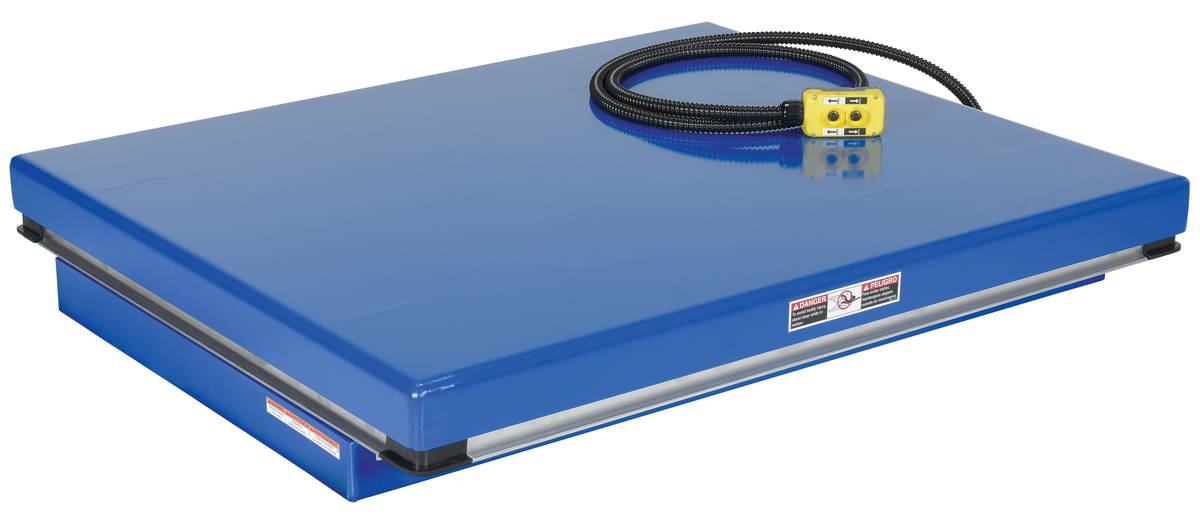 VESTIL AHLT-4048-3-43 Rotary Air Hydraulic Scissor Lift Table, 3000 Lb. Capacity, 40 Inch x 48 Inch Size, Steel | AG7LFN