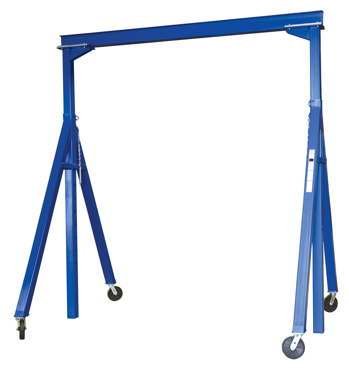 Steel Adjustable Height Gantry Crane with Phenolic Caster, 15 x 10 ft, 4000 lb Capacity, Blue