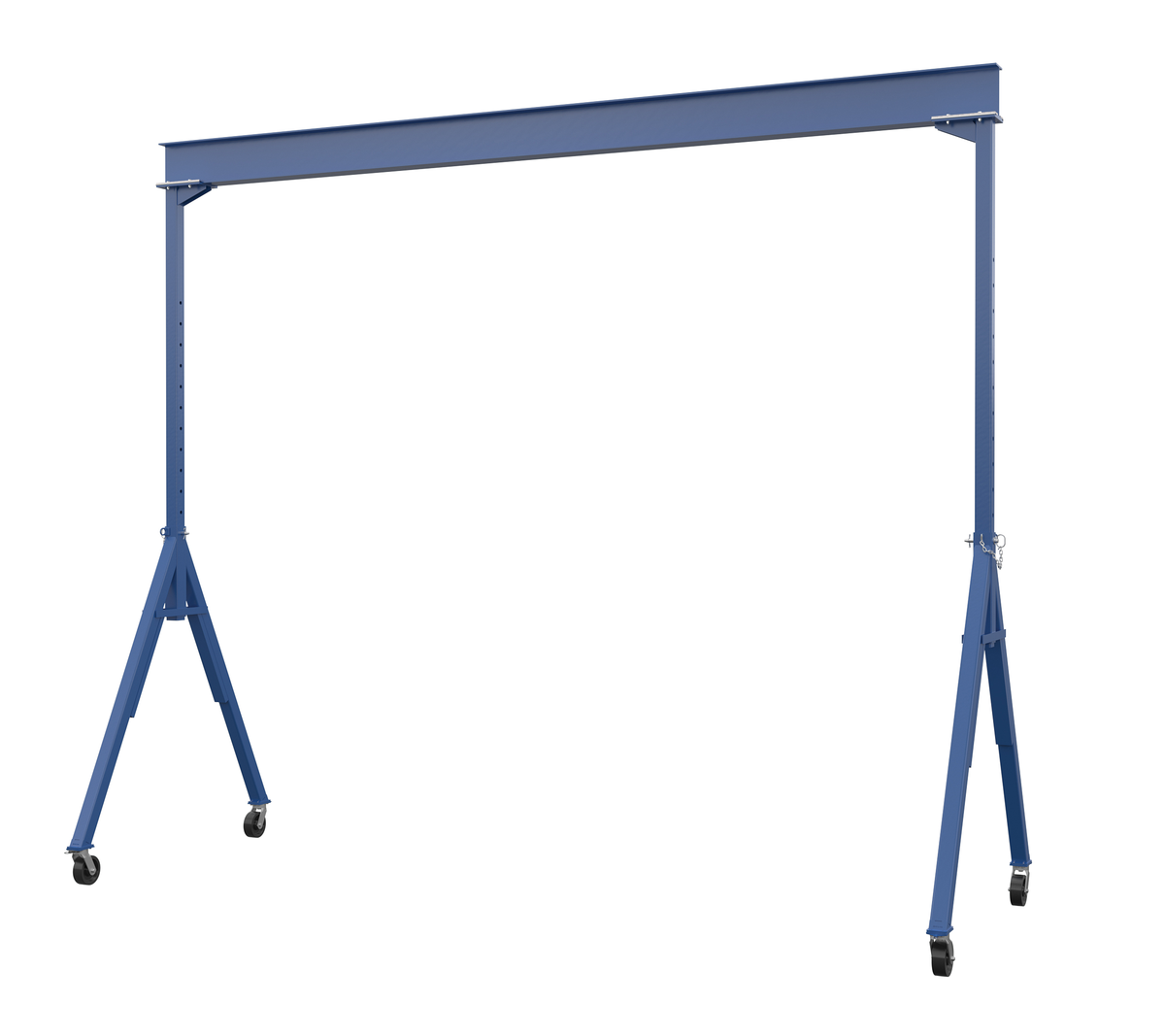 Steel Adjustable Height Gantry Crane with Phenolic Caster, 20 x 12 ft, 6000 lb Capacity, Blue