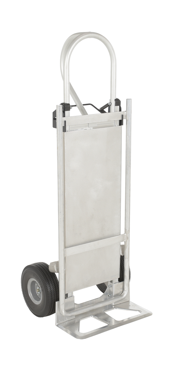 VESTIL ALUM-P-TB-UFBK Hand Truck With Folding Platform, Black Wheel | AG7LUW