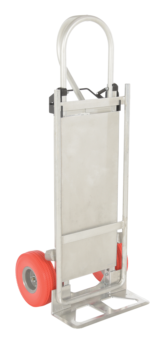VESTIL ALUM-P-TB-UFRD Hand Truck With Folding Platform, Red Wheel | AG7LUY