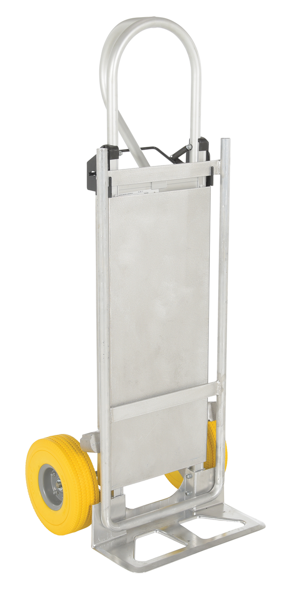 VESTIL ALUM-P-TB-UFYL Hand Truck With Folding Platform, Yellow Wheel | AG7LUZ