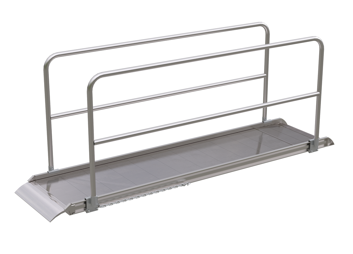 VESTIL AWR-28-10A-HR Wheel Walk Ramp, Rail Overlap, Aluminium, 120 x 28 Inch Size | CE3AFN