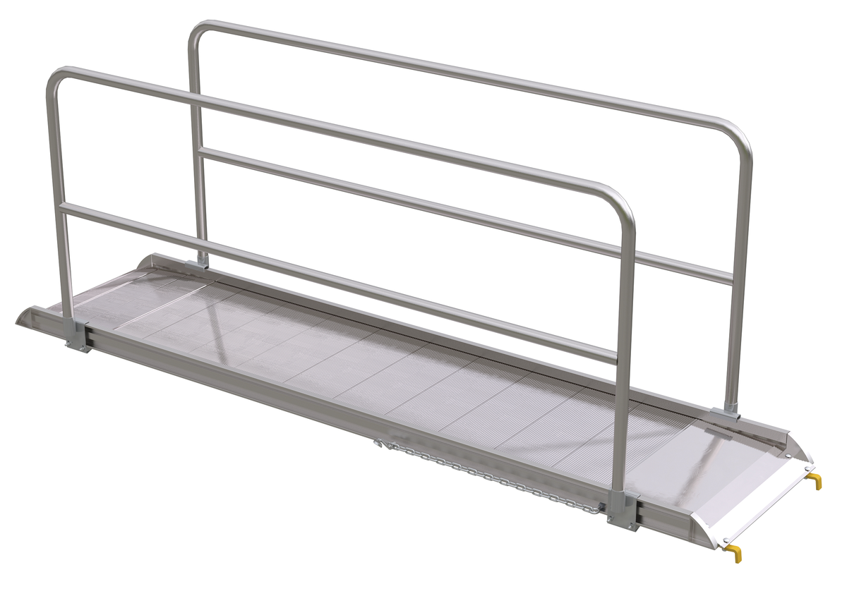 VESTIL AWR-28-10B-HR Wheel Walk Ramp, Rail Hook, Aluminium, 120 x 28 Inch Size | CE3AFP