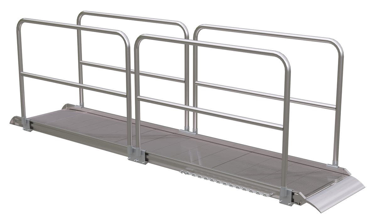 VESTIL AWR-28-12A-HR Wheel Walk Ramp, Rail Overlap, Aluminium, 144 x 28 Inch Size | CE3AFR