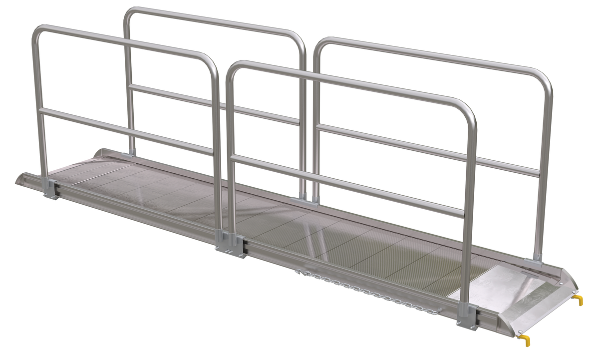 VESTIL AWR-28-12B-HR Wheel Walk Ramp, Rail Hook, Aluminium, 144 x 28 Inch Size | CE3AFT