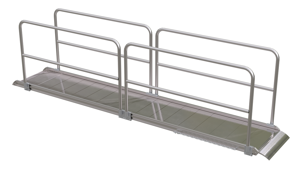 VESTIL AWR-28-14A-HR Wheel Walk Ramp, Rail Overlap, Aluminium, 168 x 28 Inch Size | CE3AFV