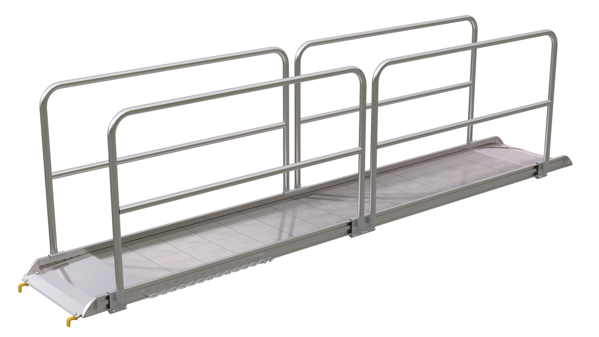VESTIL AWR-28-14B-HR Wheel Walk Ramp, Rail Hook, Aluminium, 168 x 28 Inch Size | CE3AFX