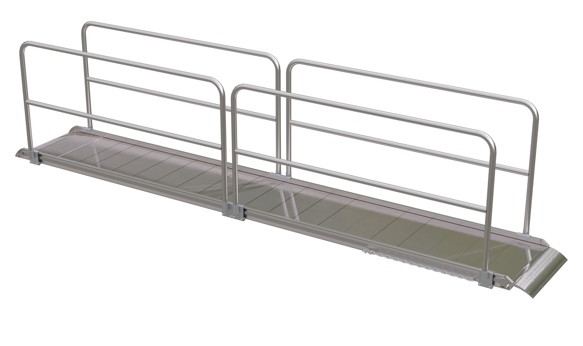 VESTIL AWR-28-16A-HR Wheel Walk Ramp, Rail Overlap, Aluminium, 192 x 28 Inch Size | CE3AFZ