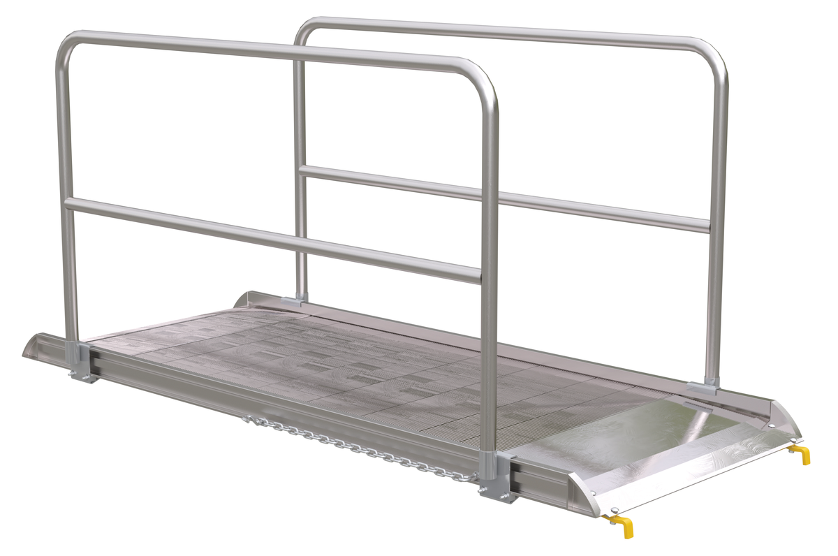 VESTIL AWR-38-8B-HR Wheel Walk Ramp, Rail Hook, Aluminium, 96 x 38 Inch Size | CE3AHN