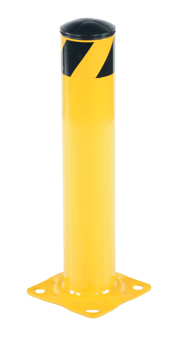 Steel Pipe Safety Bollard, 24 x 4-1/2 Inch, Yellow
