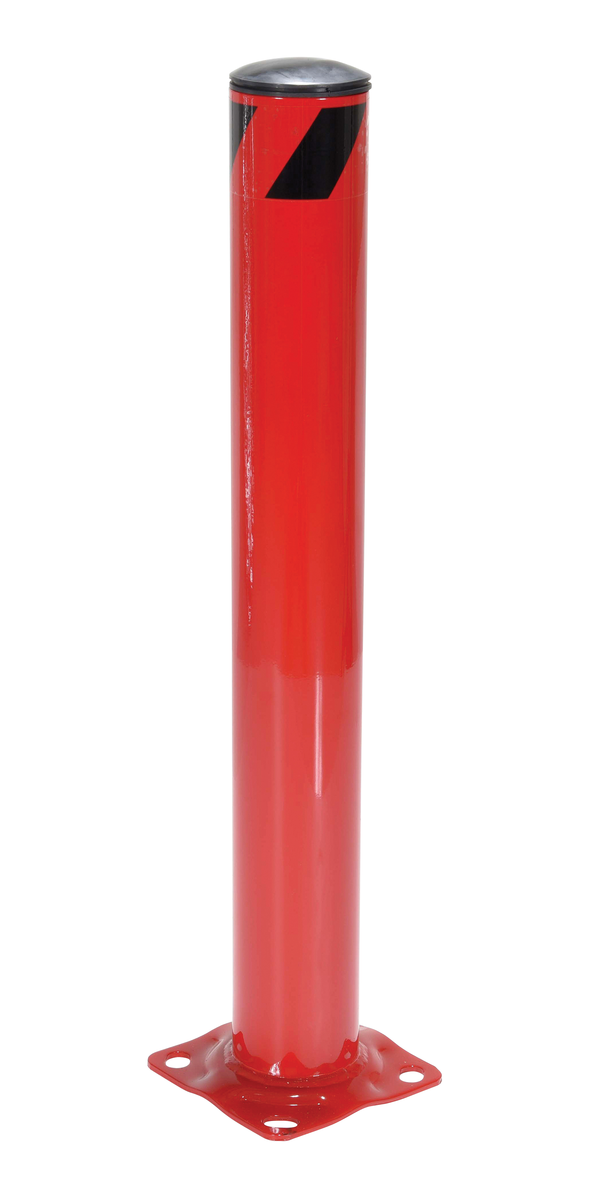 VESTIL BOL-36-4.5-RED Steel Pipe Safety Bollard, 36 x 4-1/2 Inch Size, Red | AG7MLU
