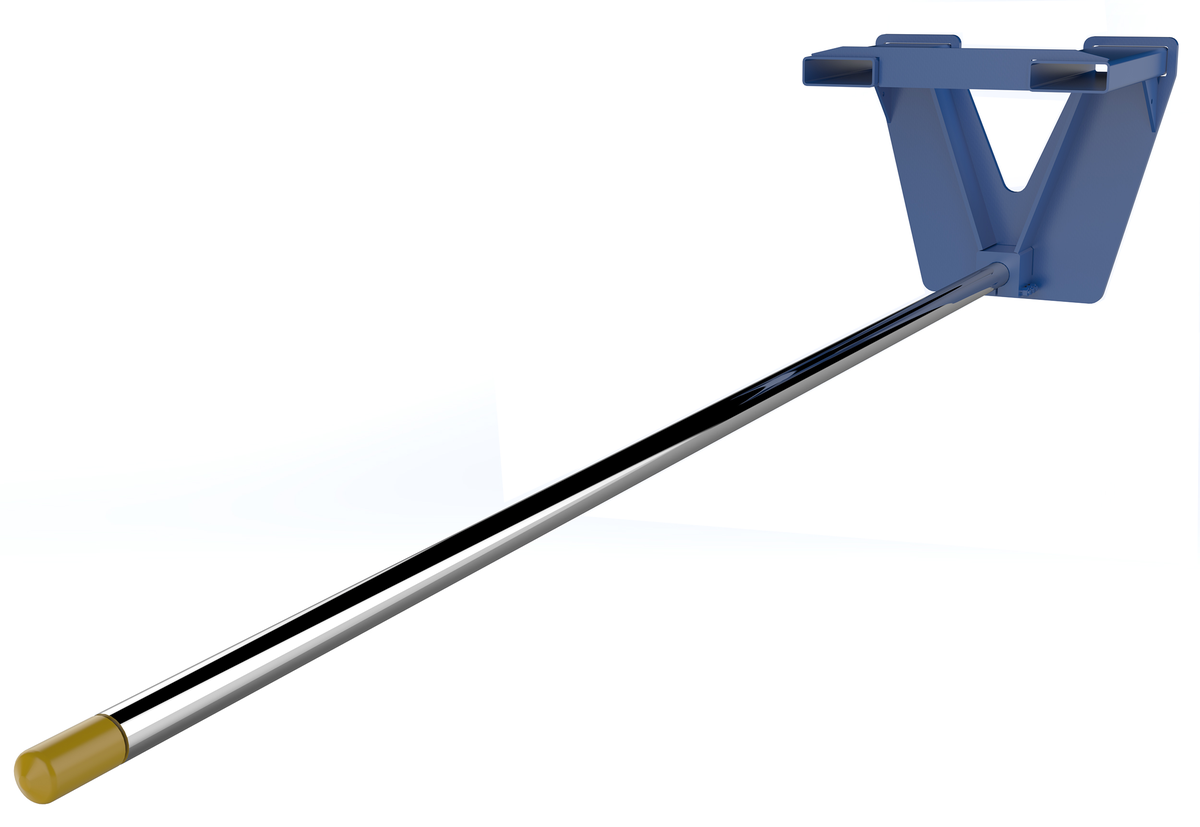 Steel Fork Mounted Inverted Rug Ram Boom, 144 Inch, 1800 lb Capacity, Blue/Silver