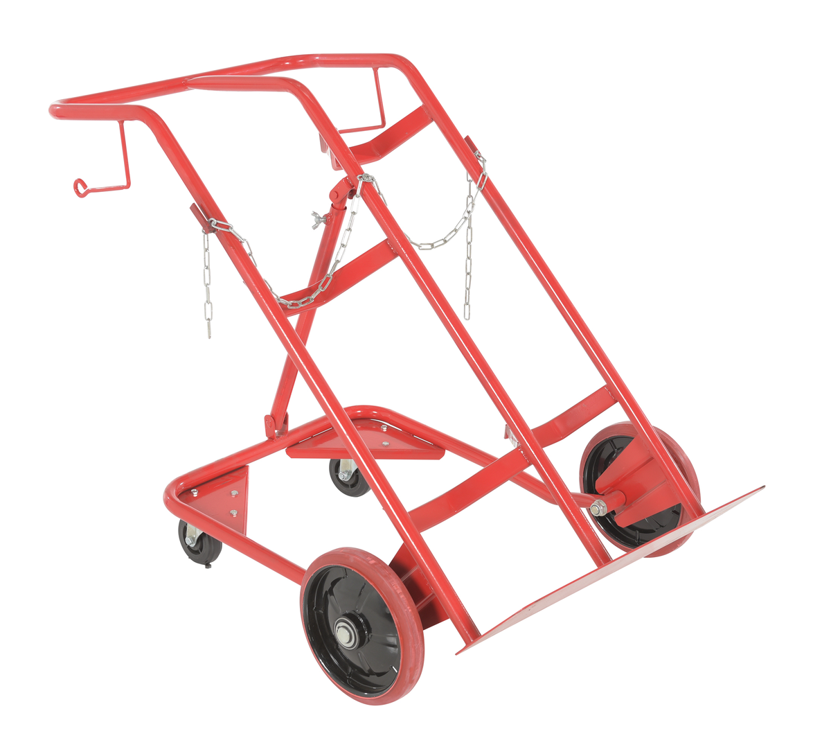 Steel Cylinder Tilt Back Hand Truck, 17 x 30-1/2 x 47 Inch, 350 lb Capacity, Red