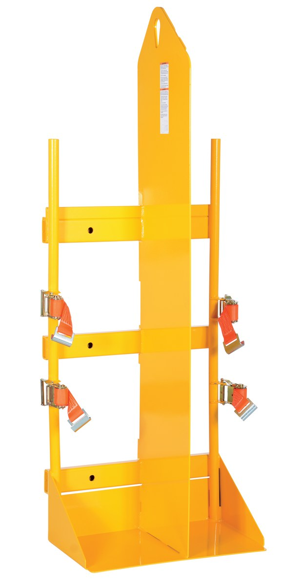 Steel Wall Mounted Cylinder Rack 15-13/16 x 24-1/4 x 66-3/8 Inch, 500 lb Capacity, Yellow