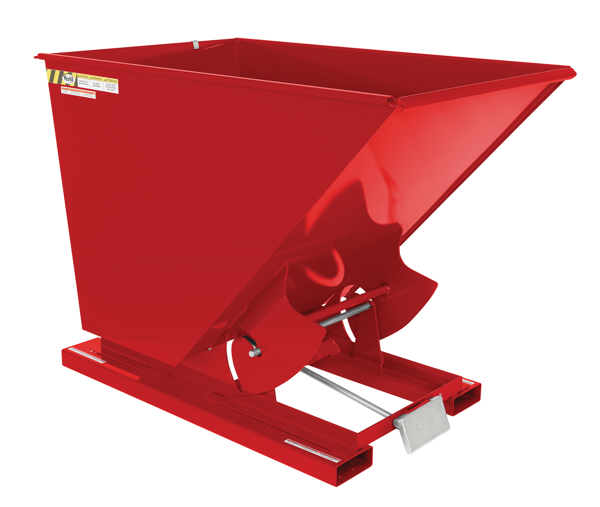 VESTIL D-150-MD-SR Self Dumping Hopper, Medium Duty, 1.5 cu. yd., 4000 Lb., Soda Red, Steel | AG7PXV