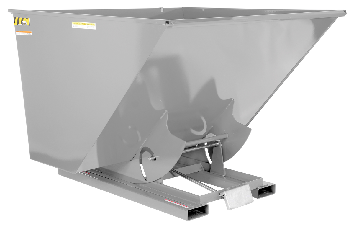 VESTIL D-250-LD-SL Self Dumping Hopper, Light Duty, 2.5 cu. yd., 2000 Lb., Silver Lining, Steel | CE3CAM