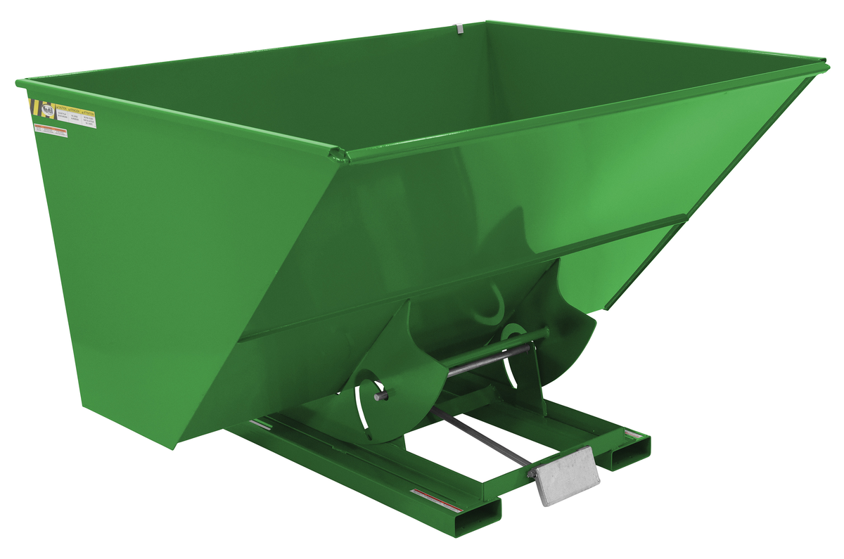 VESTIL D-300-HD-GRN-T Self Dumping Hopper, Heavy Duty, 3 cu. yd., 6000 Lb., Green, Steel | AG7QBE
