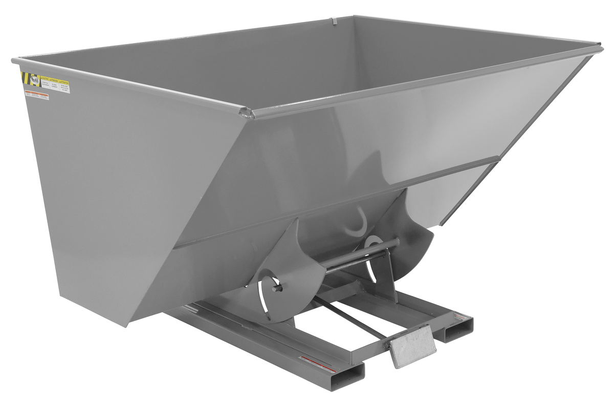 VESTIL D-300-HD-GY-MG Self Dumping Hopper, Heavy Duty, 3 cu. yd., 6000 Lb., Machine Gray, Steel | CE3CCR