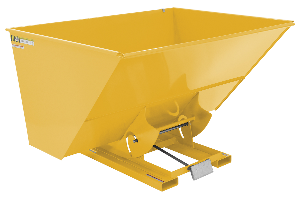 VESTIL D-300-MD-YEL Self Dumping Hopper, Medium Duty, 3 cu. yd., 4000 Lb., Yellow, Steel | AG7QCC
