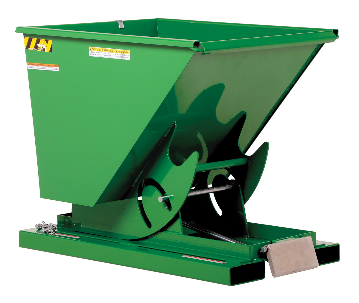 VESTIL D-33-LD-GRN-T Self Dumping Hopper, Light Duty, 0.33 cu. yd., 2000 Lb., Green, Steel | AG7QCP