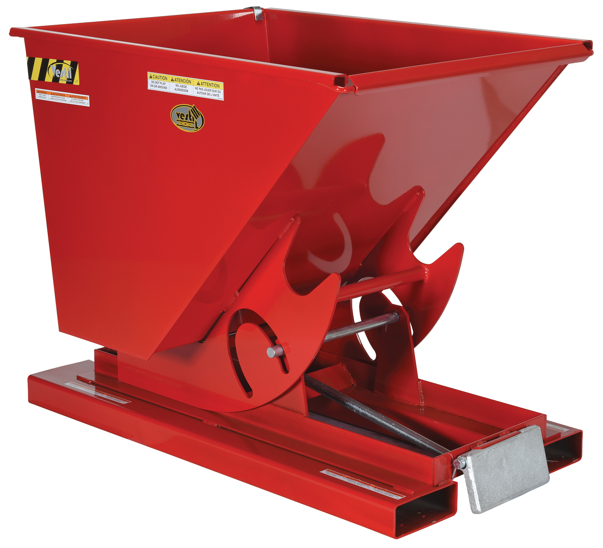 VESTIL D-33-LD-SR Self Dumping Hopper, Light Duty, 0.33 cu. yd., 2000 Lb., Soda Red, Steel | AG7QCT