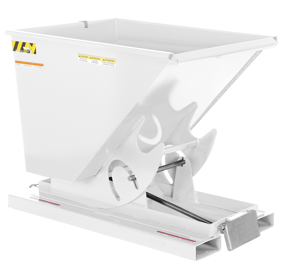 VESTIL D-50-MD-WHT Self Dumping Hopper, Medium Duty, 0.5 cu. yd., 4000 Lb., White, Steel | AG7QEQ