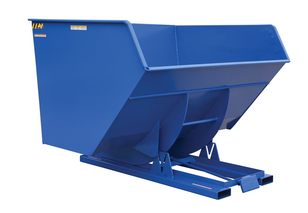 VESTIL D-500-HD Self Dumping Hopper, Heavy Duty, 5 cu. yd., 6000 Lb., Blue, Steel | AG7QDQ