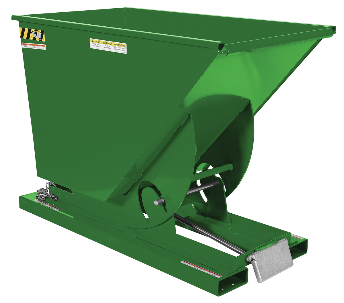 VESTIL D-75-HD-GRN-T Self Dumping Hopper, Heavy Duty, 0.75 cu. yd., 6000 Lb., Green, Steel | AG7QEW