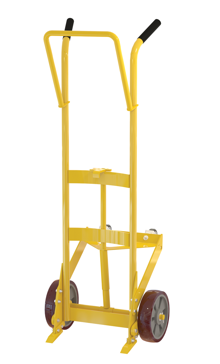 VESTIL DBT-4RS-PO Drum Truck, 2 Rigid/2 Swivel Poly Wheels, 100Lb. Capacity, Yellow | CE3CHU