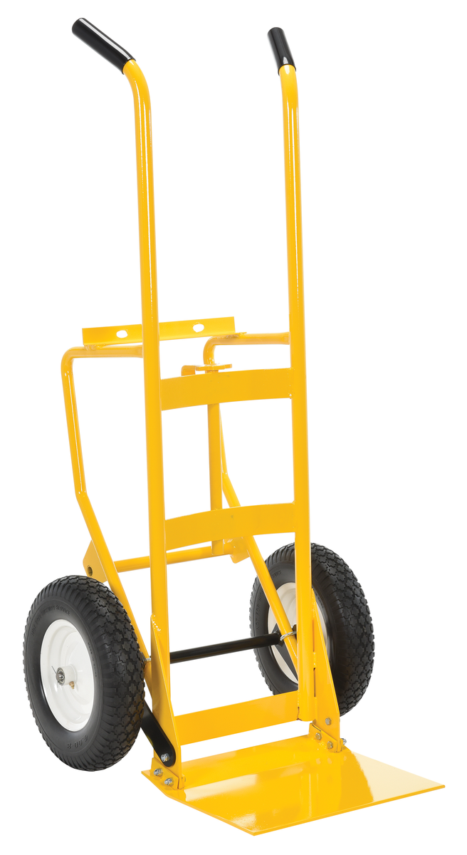 Steel Multi Purpose Drum and Hand Truck 28-7/8 x 26-3/4 x 59-7/8 Inch 750 lb Capacity, Yellow