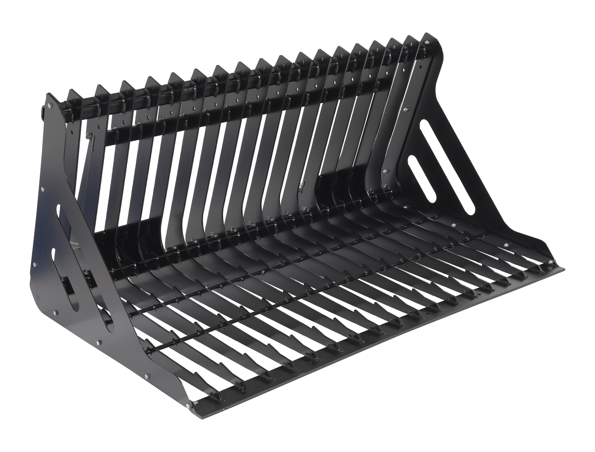 VESTIL EA-SKRG-60-LP Black Steel Skid Steer Rock Grader 60 Inch Wide Low Profile Attachment | CY7MGG