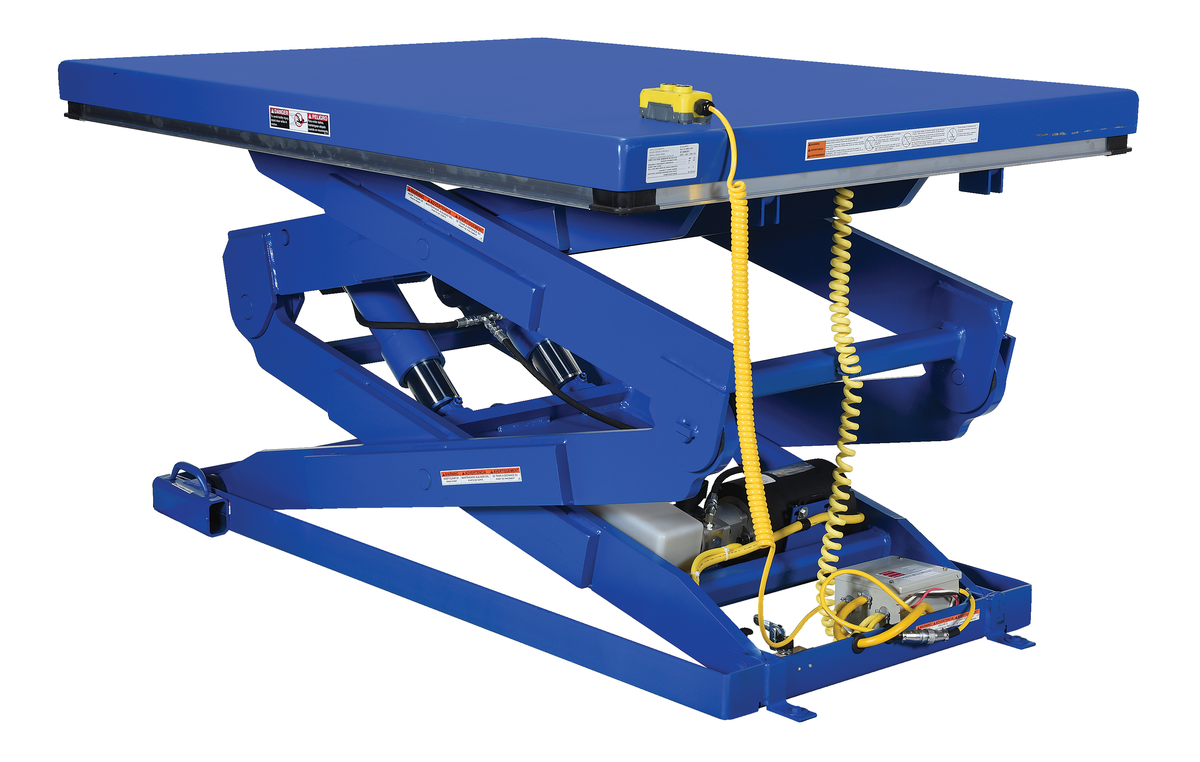 VESTIL EHLTD-2-84 Double Scissor Lift Table, 2000 Lb. Capacity, 88 Inch x 48 Inch Size, Steel | AG7RHJ
