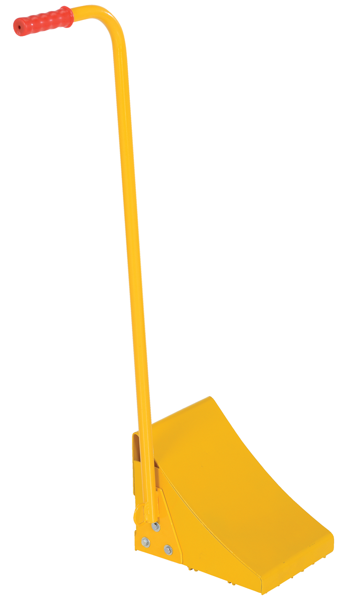 Fabricated Steel Wheel Chock With Ergonomic Handle 10-3/4 Inch Length, Yellow