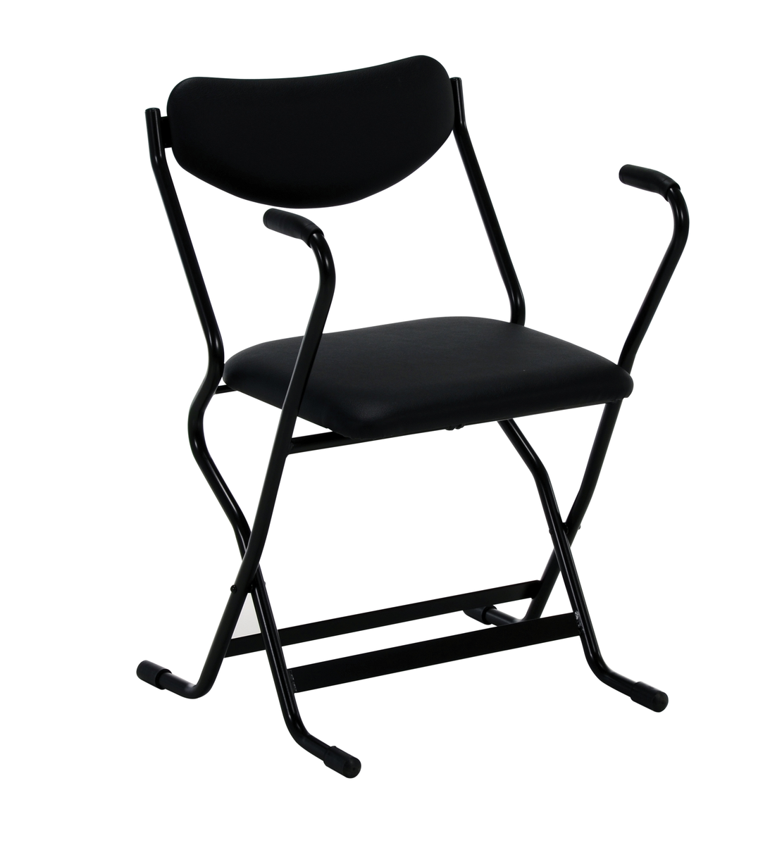 Steel Folding Arm Chair 18 x 20-1/2 x 28 Inch 220 lb Capacity, Black