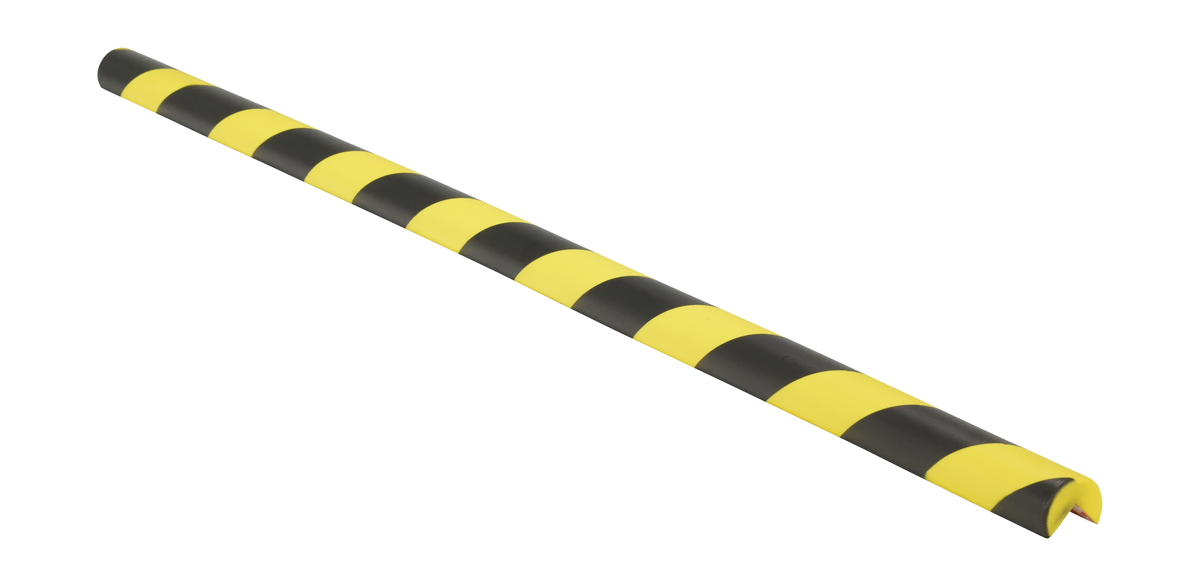 Polyurethane Foam Edge Guard, 3/4 Inch Slot Width, Black/Yellow
