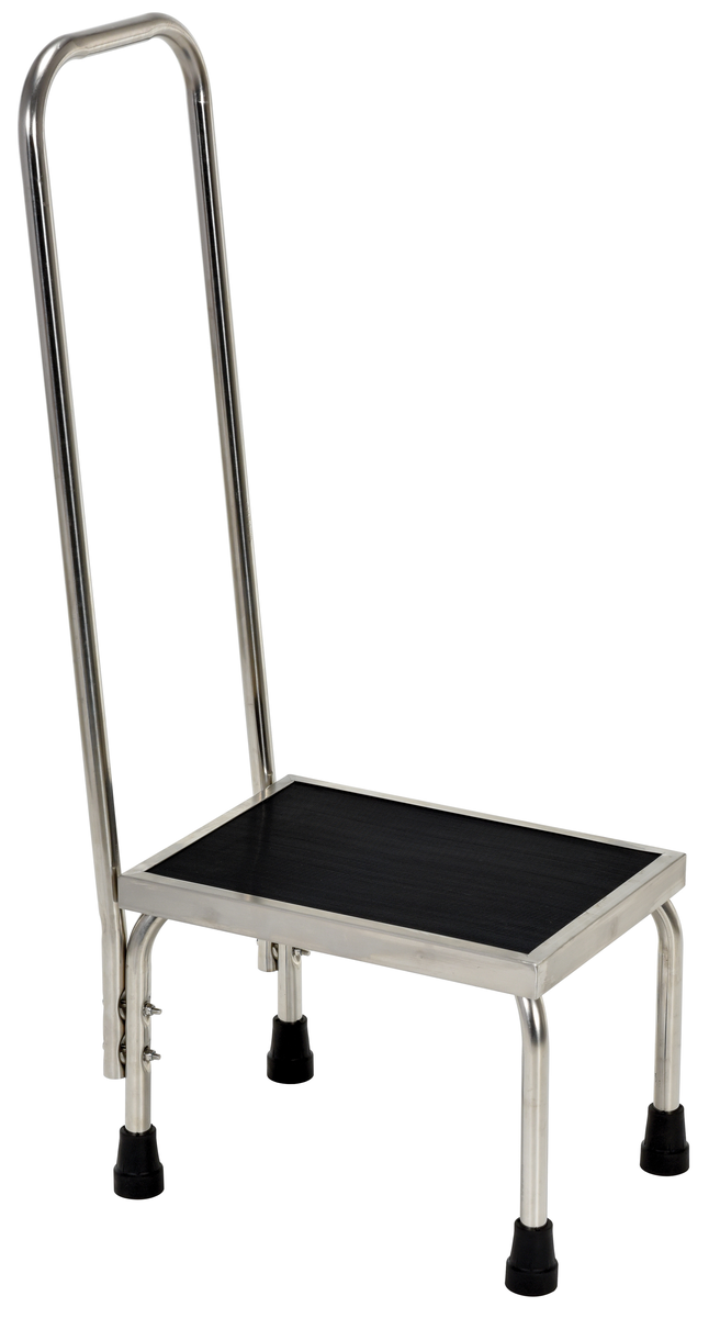 VESTIL FT-SS-1HR Foot Stool With Handrail, Stainless Steel | CE3DKH