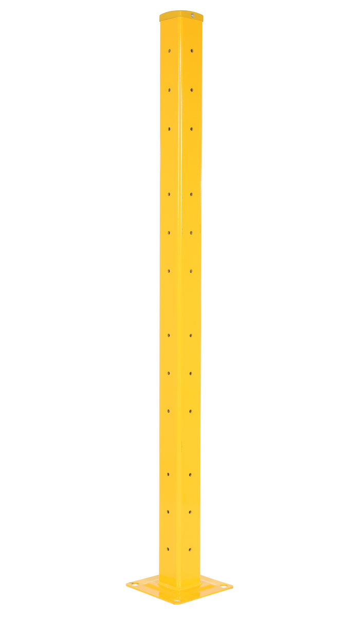VESTIL GR-F2R-DI-TP72-YL Guard Rail, Rigid Tube Post, Bolt On Style, Yellow, 72 Inch Size | CE3DME