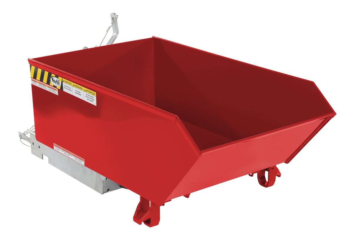 VESTIL H-25-MD-SR Self Dumping Hopper, Medium Duty, Low Profile, 0.25 cu. yd., 4000 Lb., Red, Steel | AG7TQT