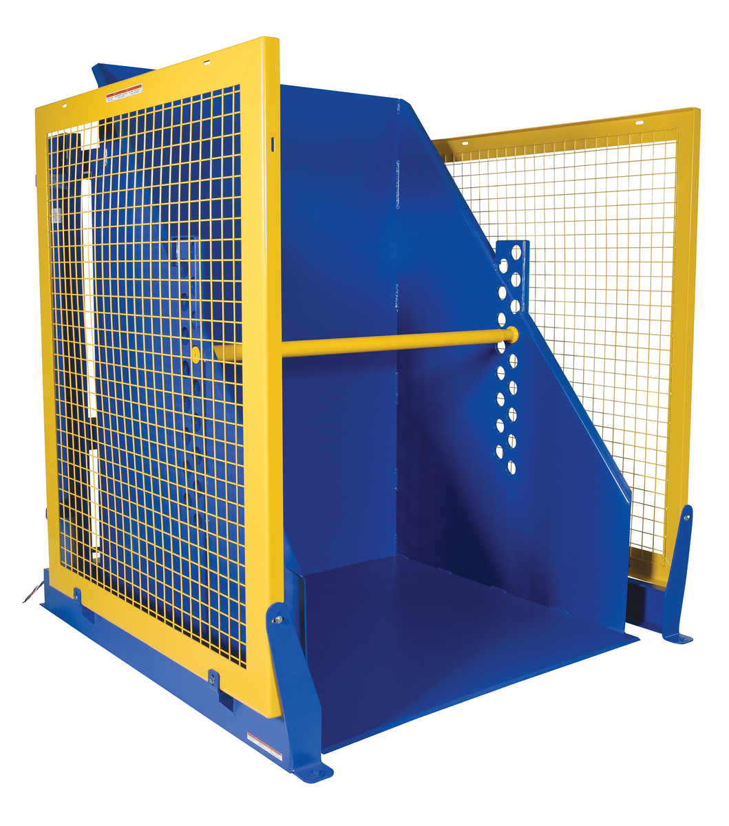 VESTIL HBD-2-60 Electric Hydraulic Box Dumper, 2000 Lb. Capacity, 60 Inch Dump Height, Blue, Steel | AG7TTT