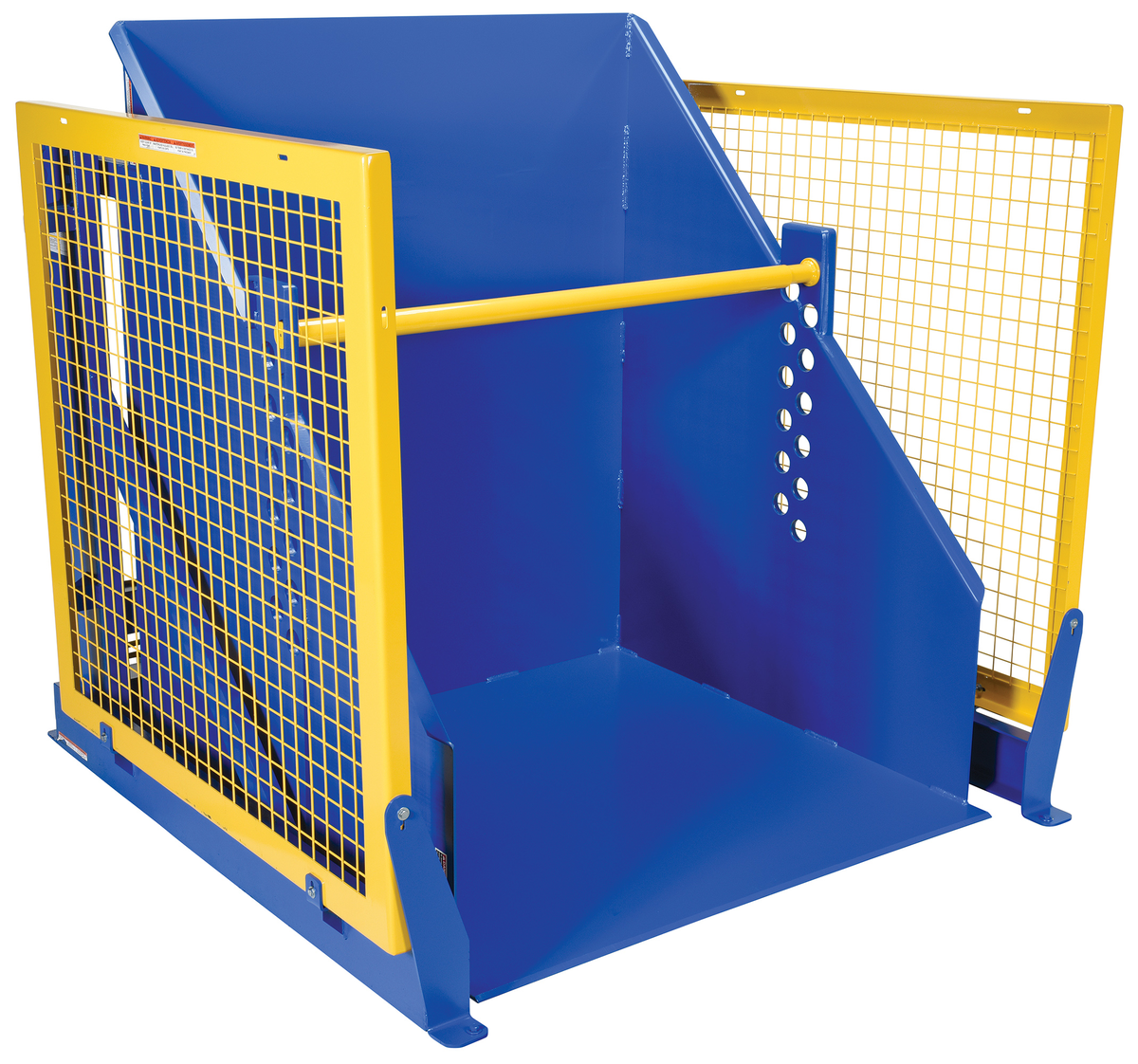 VESTIL HBD-6-48 Electric Hydraulic Box Dumper, 6000 Lb. Capacity, 48 Inch Dump Height, Blue, Steel | AG7TTY