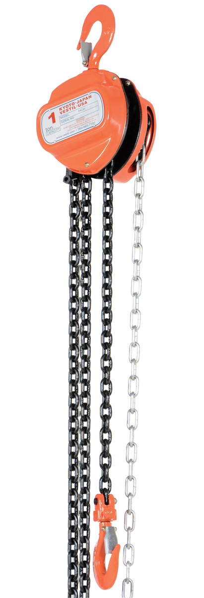 VESTIL HCH-2-15 Manual Chain Hoist, 2000 Lb Capacity, 15 Feet Lift height | AG7TUV