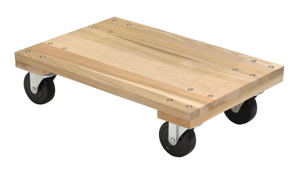 VESTIL HDOS-1624-12 Hardwood Dolly, Solid Deck, 1200 Lb. Capacity, 16 Inch x 24 Inch Size | AG7UAD
