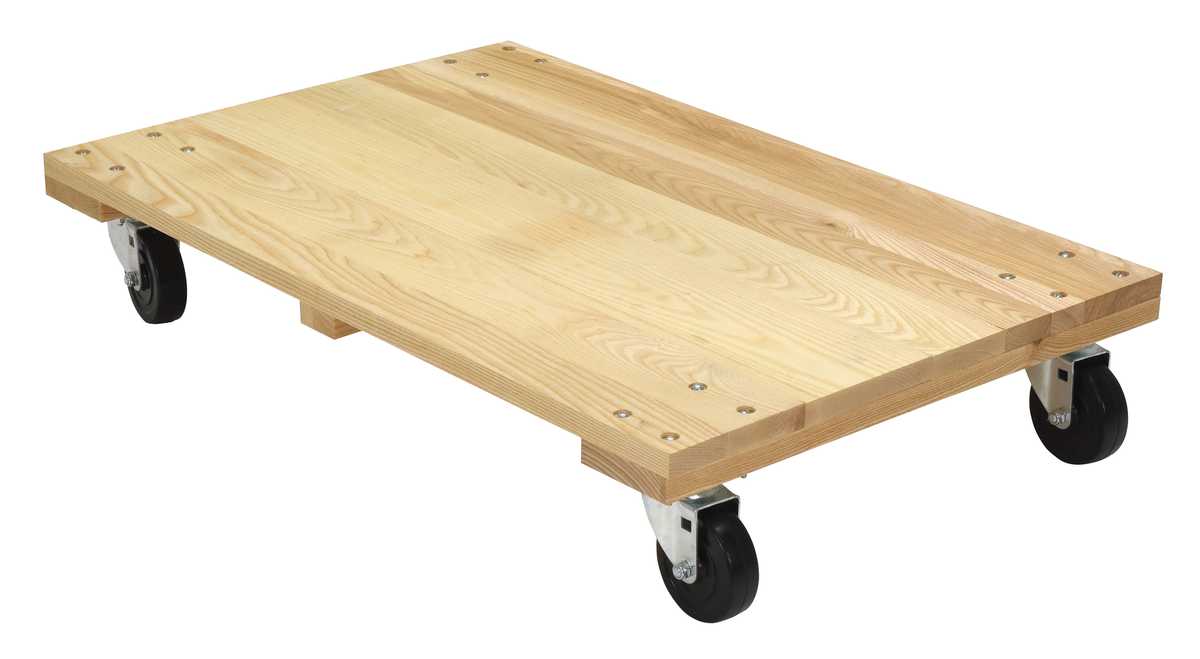 VESTIL HDOS-2436-12 Hardwood Dolly, Solid Deck, 1200 Lb. Capacity, 24 Inch x 36 Inch Size | AG7UAG